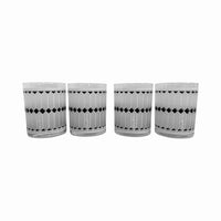 Load image into Gallery viewer, Georges Briard Signed Mid-Century Black and White Geometric Double Old Fashion Glasses (Set of 4)
