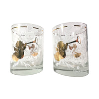 Load image into Gallery viewer, Georges Briard Signed Mid-Century Cherub Double Old Fashion Glasses (Set of 2)
