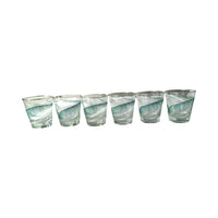 Load image into Gallery viewer, Libbey Mid-Century Green and White Geometric Glasses (Set of 6)
