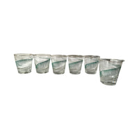 Load image into Gallery viewer, Libbey Mid-Century Green and White Geometric Glasses (Set of 6)
