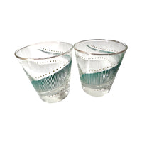 Load image into Gallery viewer, Libbey Mid-Century Green and White Geometric Glasses (Set of 6)
