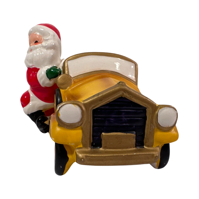 Josef Originals Santa Got a New Ride Ceramic Planter | Retro Solstice