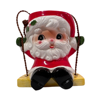 Load image into Gallery viewer, Enesco Vintage Swinging Santa Ceramic Planter

