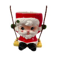 Load image into Gallery viewer, Enesco Vintage Swinging Santa Ceramic Planter
