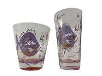 Load image into Gallery viewer, Psyche Signed Mid-Century Purple Under The Sea Glasses (Set of 6)
