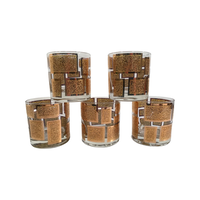 Load image into Gallery viewer, Culver Mid-Century 22-Karat Gold Embossed Rectangular Glasses (Set of 5)
