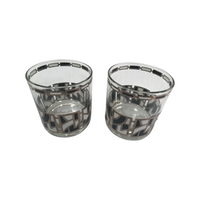 Load image into Gallery viewer, Culver Signed Black White and Silver Abstract Glasses (Set of 2)
