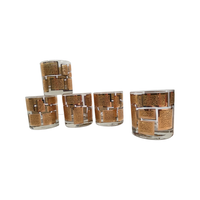 Load image into Gallery viewer, Culver Mid-Century 22-Karat Gold Embossed Rectangular Glasses (Set of 5)
