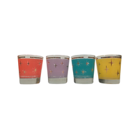 Load image into Gallery viewer, Bartlett Collins Mid-Century Colorful Atomic North Star Old Fashion Glasses (Set of 4)
