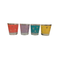 Load image into Gallery viewer, Bartlett Collins Mid-Century Colorful Atomic North Star Old Fashion Glasses (Set of 4)
