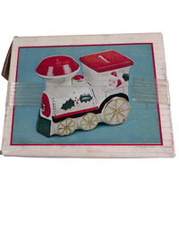 Load image into Gallery viewer, Vintage Santa and Elf Christmas Train Bank
