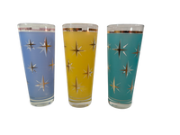 Load image into Gallery viewer, Bartlett Collins Mid-Century Atomic North Star Tall Collins Cocktail Glasses (Set of 3)
