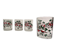 Load image into Gallery viewer, Mid-Century Red Cardinal Double Old Fashion Glasses (Set of 4)
