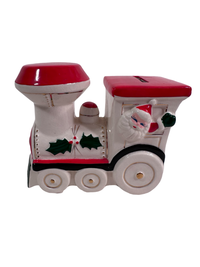 Load image into Gallery viewer, Vintage Santa and Elf Christmas Train Bank
