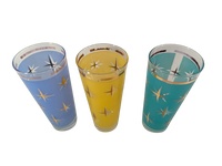 Load image into Gallery viewer, Bartlett Collins Mid-Century Atomic North Star Tall Collins Cocktail Glasses (Set of 3)
