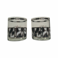 Load image into Gallery viewer, Culver Signed Black White and Silver Abstract Glasses (Set of 2)
