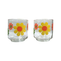 Load image into Gallery viewer, Libbey Mid-Century Retro Flower Power Glasses (Set of 2)
