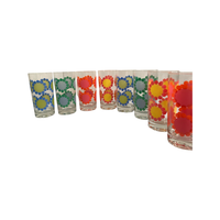 Load image into Gallery viewer, Federal Glassware Mid-Century Colorful Daisies Glasses (Set of 8)
