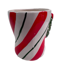 Load image into Gallery viewer, Vintage Santa Sitting on Striped Boot Planter
