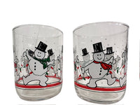 Load image into Gallery viewer, Libbey Mid-Century Dancing Snowmen Double Old Fashion Glasses (Set of 4)
