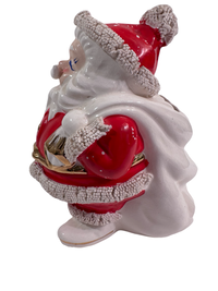 Load image into Gallery viewer, Napco Vintage Santa Spaghetti Trimmed Bank
