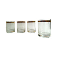 Load image into Gallery viewer, Culver Mid-Century Empire Gold Double Old Fashion Glasses (Set of 4)
