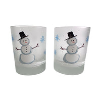 Load image into Gallery viewer, Culver Signed Mid-Century Holiday Snowman Double Old Fashion Glasses (Set of 2)
