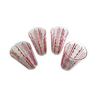 Load image into Gallery viewer, Libbey Glassware Mid-Century Totem Red and White Geometric Glasses (Set of 4)
