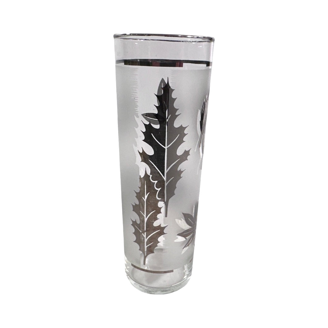 Libbey Mid-Century Silver Foliage Tall Collins Glass (Single Glass)