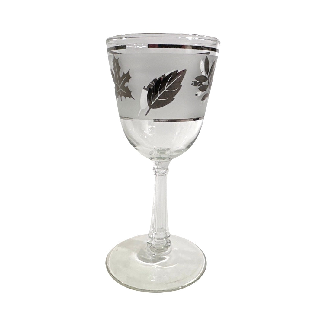 Libbey Mid-Century Silver Foliage White Wine Glass (Single Glass)