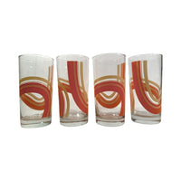 Load image into Gallery viewer, Libbey Vintage Retro Orange Swirl Glasses (Set of 4)
