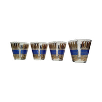 Load image into Gallery viewer, Georges Briard Signed Blue Art Deco Glasses (Set of 4)
