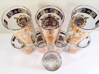 Load image into Gallery viewer, Vito Bari - Signed 22 Karat Gold 1960&#39;s Gold Crest Glasses (Set of 8)
