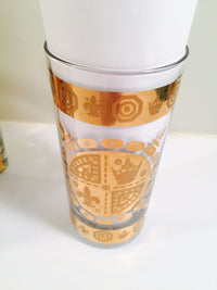 Load image into Gallery viewer, Vito Bari - Signed 22 Karat Gold 1960&#39;s Gold Crest Glasses (Set of 8)
