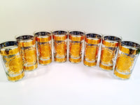 Load image into Gallery viewer, Vito Bari - Signed 22 Karat Gold 1960&#39;s Gold Crest Glasses (Set of 8)
