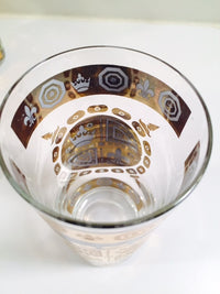 Load image into Gallery viewer, Vito Bari - Signed 22 Karat Gold 1960&#39;s Gold Crest Glasses (Set of 8)
