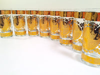 Load image into Gallery viewer, Vito Bari - Signed 22 Karat Gold 1960&#39;s Gold Crest Glasses (Set of 8)
