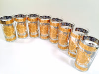 Load image into Gallery viewer, Vito Bari - Signed 22 Karat Gold 1960&#39;s Gold Crest Glasses (Set of 8)
