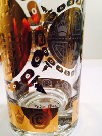 Load image into Gallery viewer, Vito Bari - Signed 22 Karat Gold 1960&#39;s Gold Crest Glasses (Set of 8)
