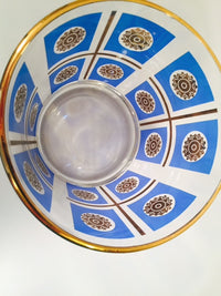 Load image into Gallery viewer, Classic 1960&#39;s Retro 22-Karat Gold Blue and Gold Sunburst Ice Container with Carrier
