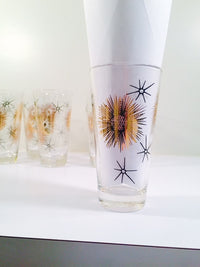 Load image into Gallery viewer, Federal Glass Mid Century 22 - Karat Gold and Black Retro Atomic Glasses (Set of 8)
