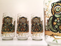 Load image into Gallery viewer, Classic 1970&#39;s Retro Owl Medium Size Glasses (Set of 4)
