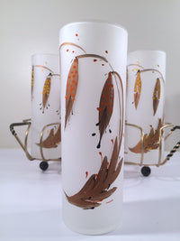 Load image into Gallery viewer, Federal Glass Mid-Century Mod Flower Glasses with Carrier (Set of 6)
