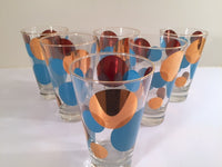 Load image into Gallery viewer, Russel Wright Mid-Century Bright Blue &amp; 22-Karat Gold Eclipse Tumbler Glasses (Set of 6)
