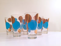 Load image into Gallery viewer, Russel Wright Mid-Century Bright Blue &amp; 22-Karat Gold Eclipse Tumbler Glasses (Set of 6)
