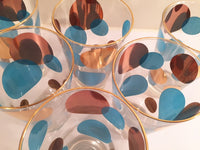 Load image into Gallery viewer, Russel Wright Mid-Century Bright Blue &amp; 22-Karat Gold Eclipse Tumbler Glasses (Set of 6)
