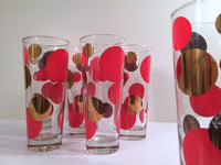 Load image into Gallery viewer, Russel Wright Mid-Century Bright Red &amp; 22-Karat Gold Eclipse Tall Collins Glasses (Set of 6)
