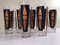 Load image into Gallery viewer, Fred Press Signed 22-Karat Gold Mod Leaf Collins Glasses (Set of 6)

