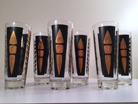 Load image into Gallery viewer, Fred Press Signed 22-Karat Gold Mod Leaf Collins Glasses (Set of 6)
