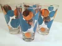 Load image into Gallery viewer, Russel Wright Mid-Century Bright Blue &amp; 22-Karat Gold Eclipse Tumbler Glasses (Set of 4)
